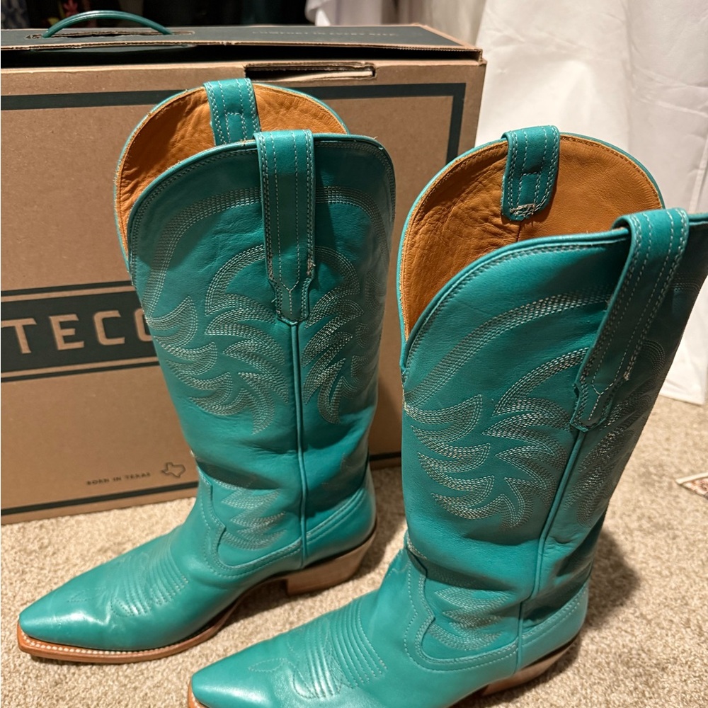 Tecovas Annie Lagoon Leather Boots